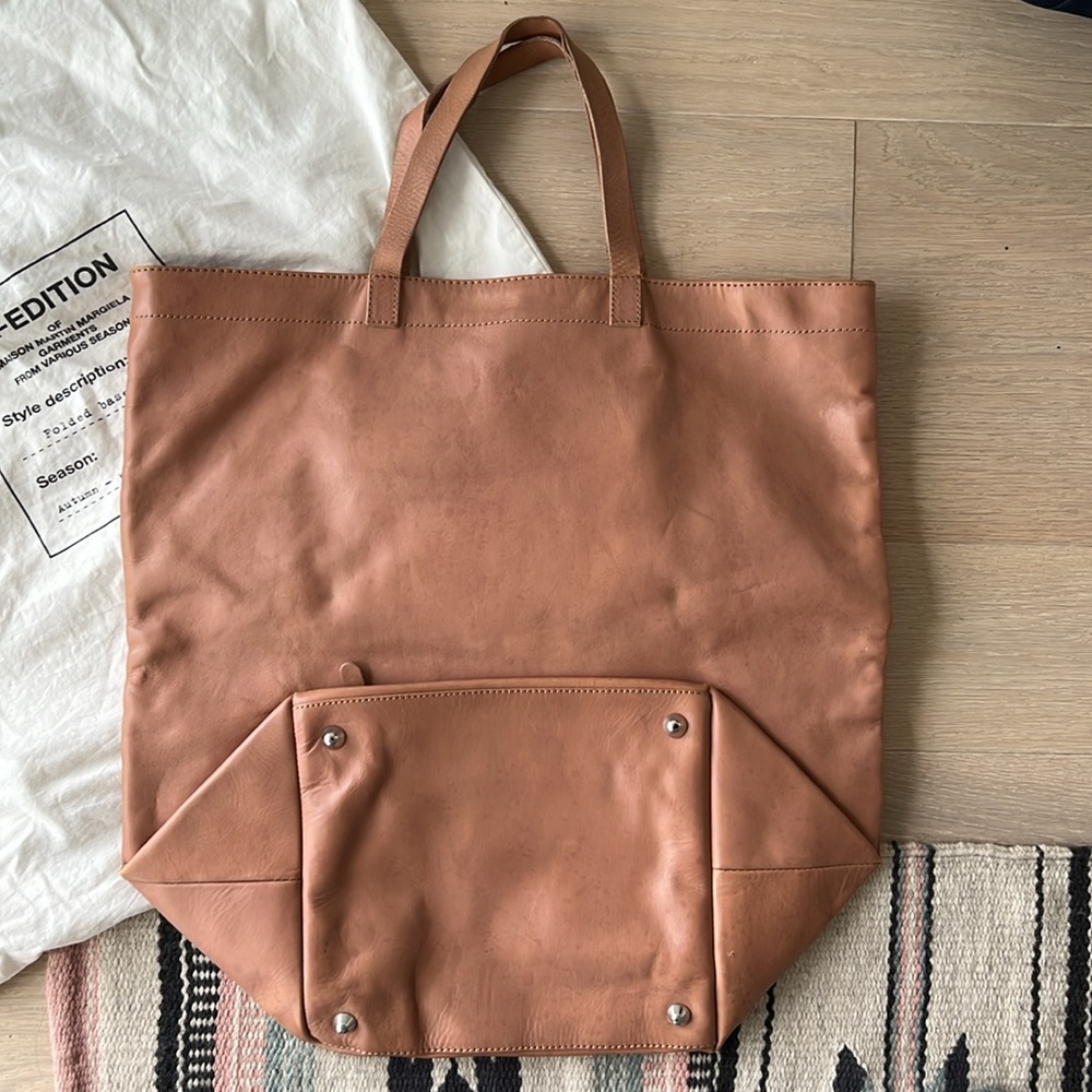 Maison Margiela for H&M folded leather tote bag with dust cover